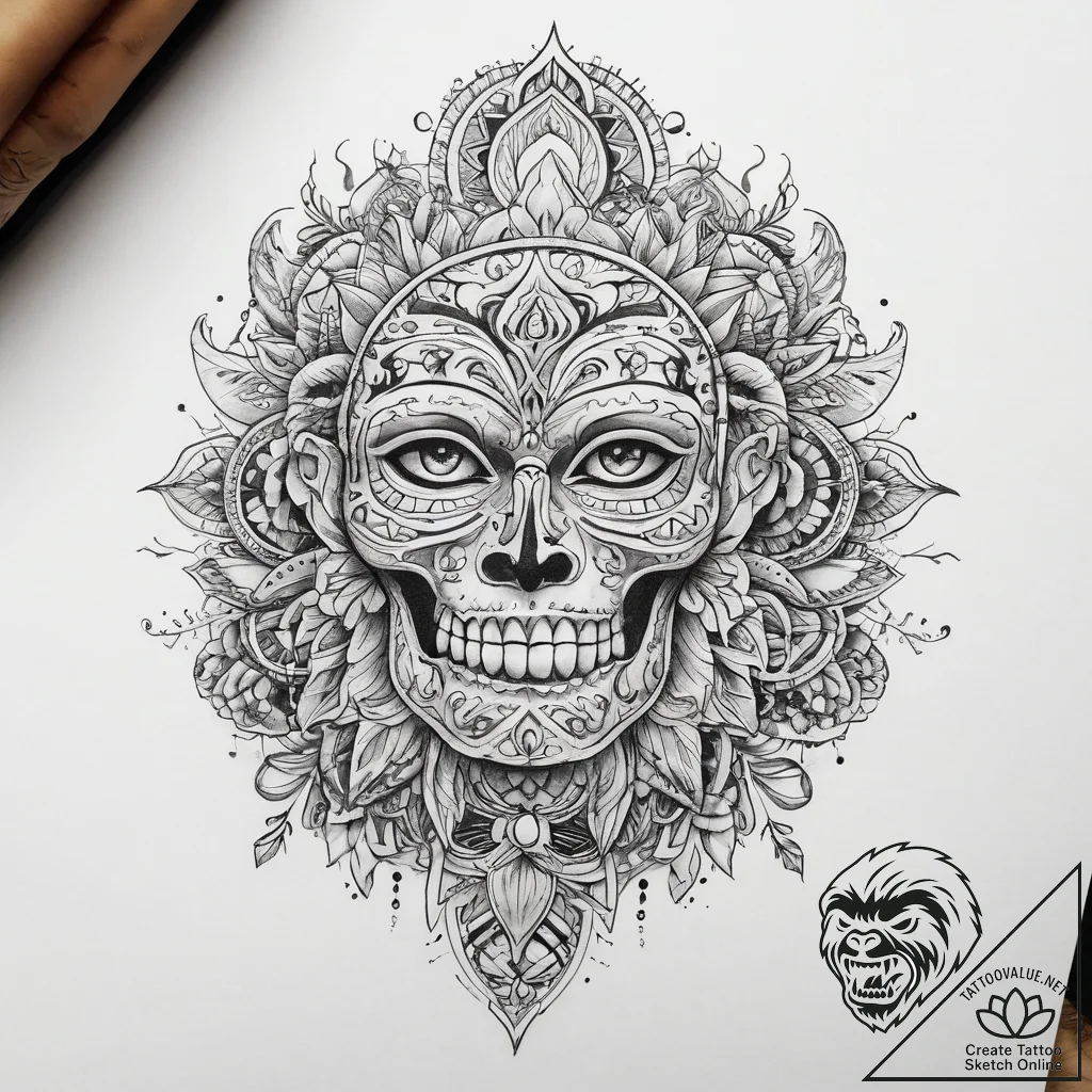 Tattoo sketch slavic embroidery pattern with... - tattoo sketch (№1757648265_0, 12.09.2025 03:37) — tattoovalue.net