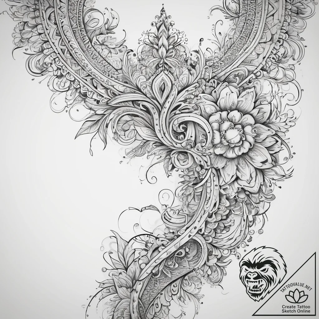 Tattoo sketch кружевной узор, tattoo sketch d... - tattoo sketch (№1757648459_0, 12.09.2025 03:40) — tattoovalue.net