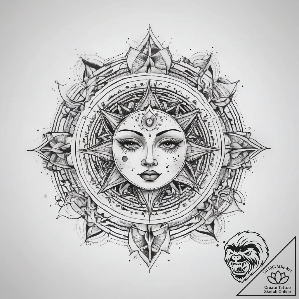 Tattoo sketch cosmic foundation - tattoo sketch (№1757649236_0, 12.09.2025 03:53) — tattoovalue.net