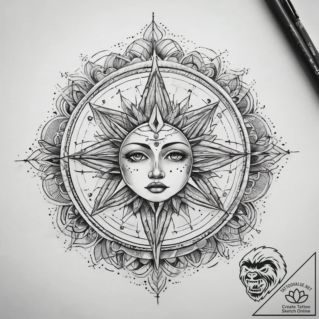 Tattoo sketch cosmic story, artistic tattoo s... - tattoo sketch (№1757650397_0, 12.09.2025 04:13) — tattoovalue.net