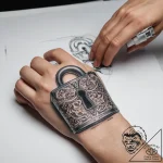 Tattoo hands with a lock – tattoo sketch (№1757651367_0, 12.09.2025 04:29) — tattoovalue.net