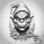 Tattoo sketch the grinch with a foot, ink ill… – tattoo sketch (№1757652536_0, 12.09.2025 04:48) — tattoovalue.net
