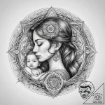 Tattoo sketch mother and child, artistic tatt… – tattoo sketch (№1757653709_0, 12.09.2025 05:08) — tattoovalue.net