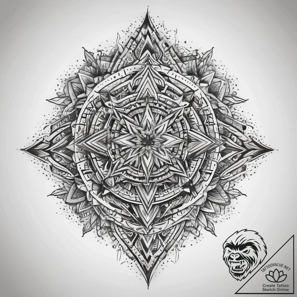 Tattoo sketch geometric date, ink illustratio... - tattoo sketch (№1757654296_0, 12.09.2025 05:18) — tattoovalue.net