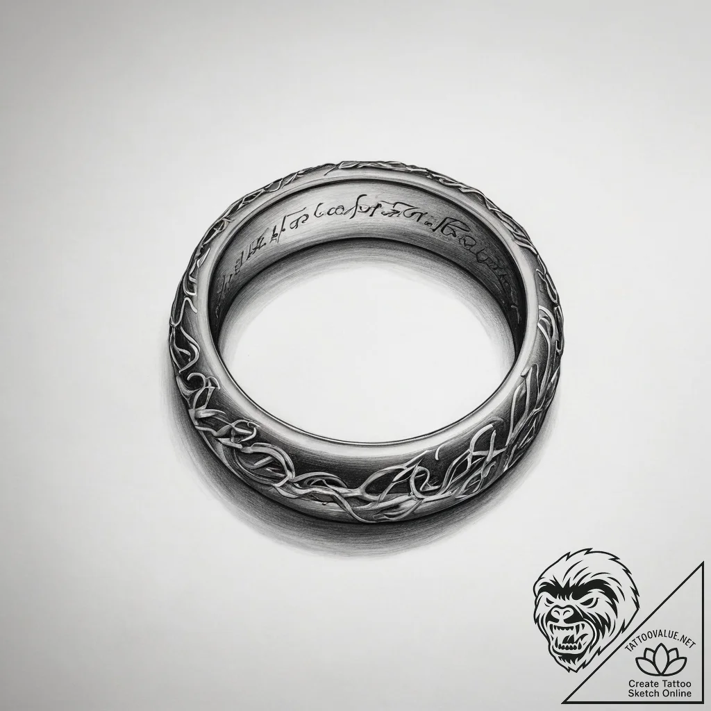 Tattoo sketch the lord of the rings one ring - tattoo sketch (№1757655666_0, 12.09.2025 05:41) — tattoovalue.net