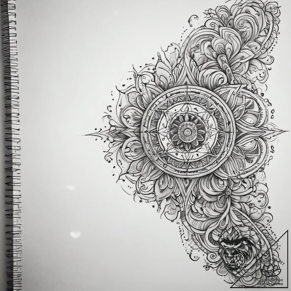 Tattoo sketch ruler with a design, tattoo dra... - tattoo sketch (№1757657421_0, 12.09.2025 06:10) — tattoovalue.net