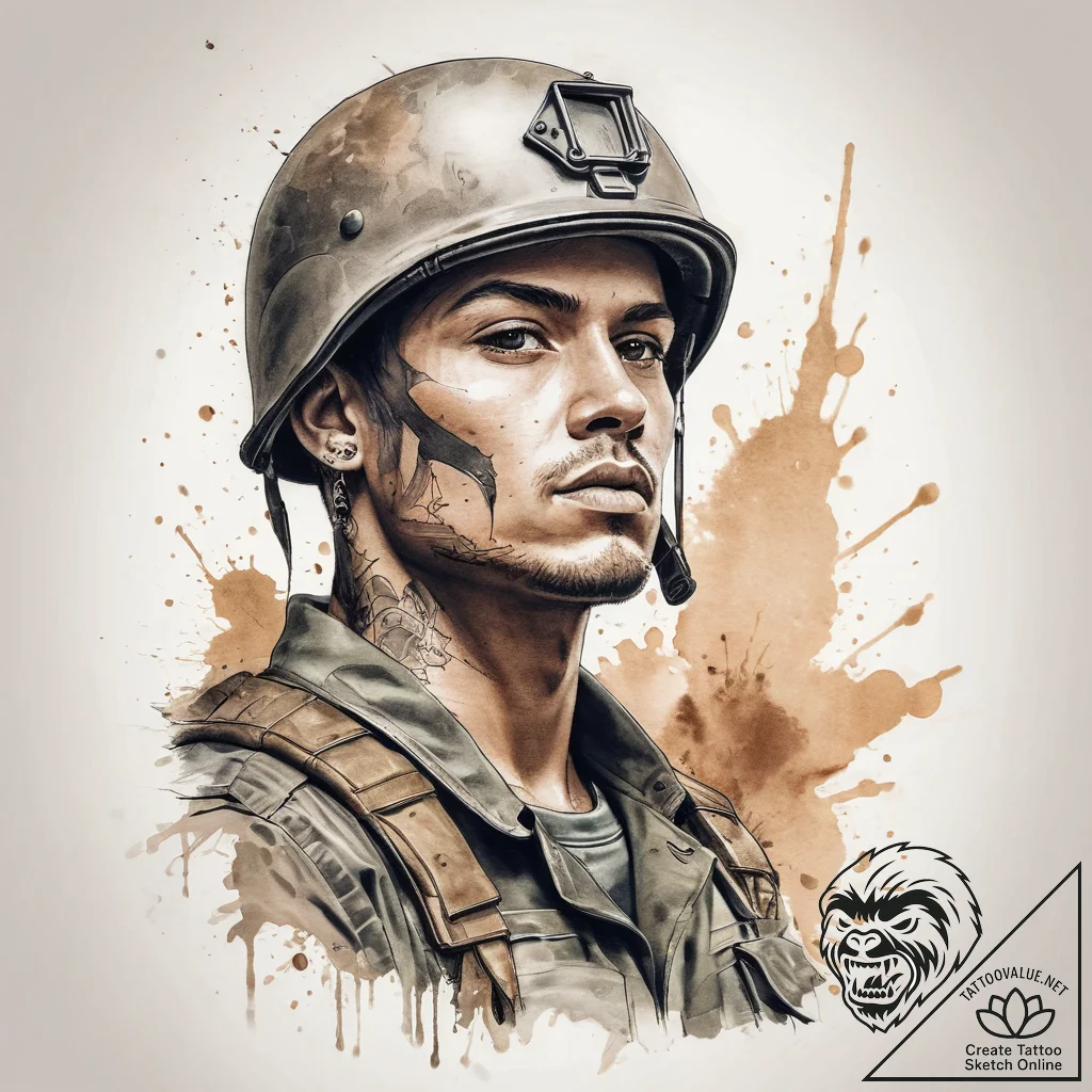 Tattoo sketch soldier with a paper, artistic... - tattoo sketch (№1757657616_0, 12.09.2025 06:13) — tattoovalue.net