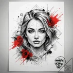 Tattoo sketch geometric line, artistic tattoo… – tattoo sketch (№1757658980_0, 12.09.2025 06:36) — tattoovalue.net