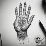 Tattoo sketch hands with a book, artistic tat… – tattoo sketch (№1757660146_0, 12.09.2025 06:55) — tattoovalue.net
