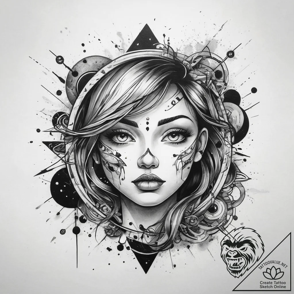 Tattoo sketch cosmic space, concept art for t... - tattoo sketch (№1757660730_0, 12.09.2025 07:05) — tattoovalue.net