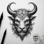 Tattoo sketch minotaur horns, concept art for… – tattoo sketch (№1757661310_0, 12.09.2025 07:15) — tattoovalue.net