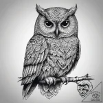 Tattoo sketch blackwork силуэт совы, tattoo d… – tattoo sketch (№1757661504_0, 12.09.2025 07:18) — tattoovalue.net