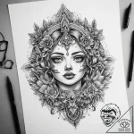 Tattoo sketch vintage mirror tattoo, tattoo l… – tattoo sketch (№1757661895_0, 12.09.2025 07:24) — tattoovalue.net