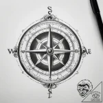 Tattoo sketch compass – tattoo sketch (№1757662285_0, 12.09.2025 07:31) — tattoovalue.net