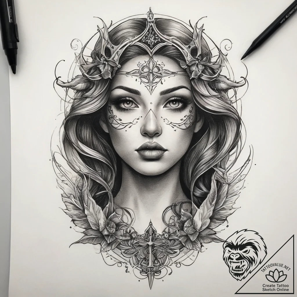 Tattoo sketch siren tattoo, tattoo sketch des... - tattoo sketch (№1757663258_0, 12.09.2025 07:47) — tattoovalue.net