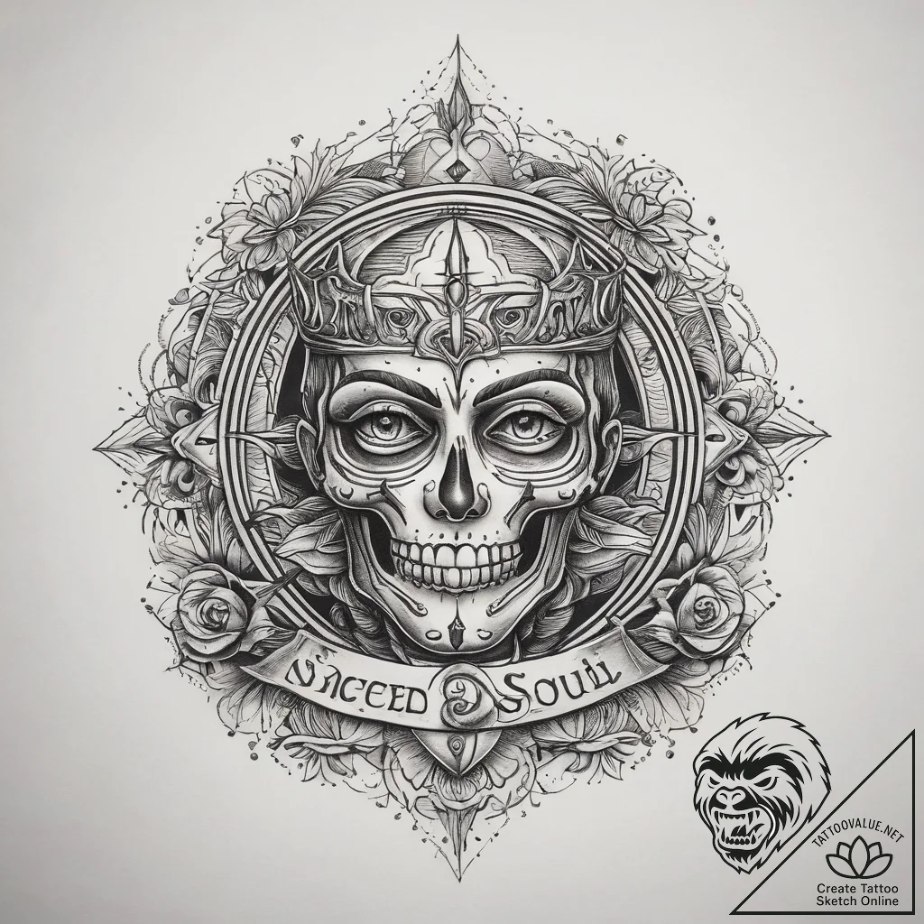 Tattoo sketch sacred soul, tattoo sketch desi... - tattoo sketch (№1757663845_0, 12.09.2025 07:57) — tattoovalue.net