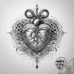 Tattoo sketch heartbeat with a heart, ink ill… – tattoo sketch (№1757664237_0, 12.09.2025 08:03) — tattoovalue.net