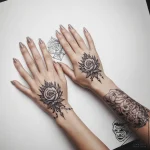 Tattoo sketch hands with a memorial – tattoo sketch (№1757664432_0, 12.09.2025 08:07) — tattoovalue.net