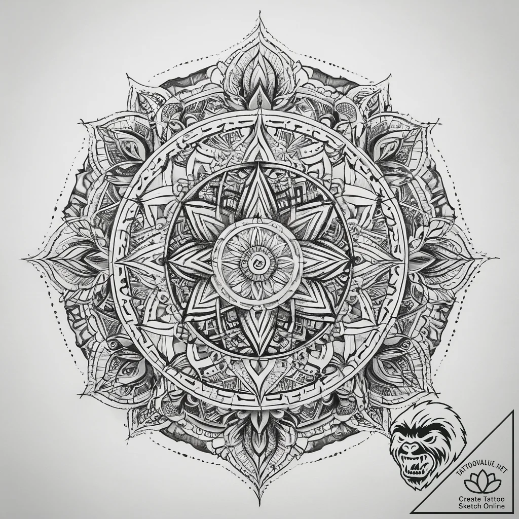 Tattoo sketch sacred earth, tattoo sketch des... - tattoo sketch (№1757664627_0, 12.09.2025 08:10) — tattoovalue.net
