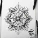 Tattoo sketch cosmos, tattoo flash sheet desi… – tattoo sketch (№1757665017_0, 12.09.2025 08:16) — tattoovalue.net