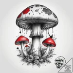 Tattoo sketch hippie mushroom with colors, co… – tattoo sketch (№1757666183_0, 12.09.2025 08:36) — tattoovalue.net