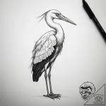Tattoo sketch puns a stork that says “i’m a s… – tattoo sketch (№1757667352_0, 12.09.2025 08:55) — tattoovalue.net