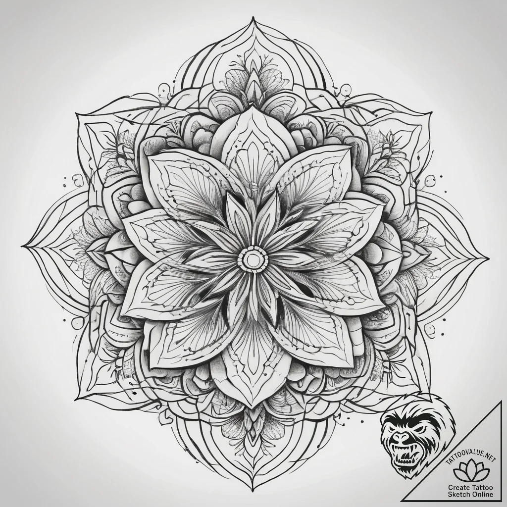 Tattoo sketch cherry blossom petals falling,... - tattoo sketch (№1757667547_0, 12.09.2025 08:59) — tattoovalue.net