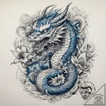 Tattoo sketch blue, ink illustration for tatt… – tattoo sketch (№1757668720_0, 12.09.2025 09:18) — tattoovalue.net