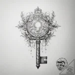 Tattoo sketch glowing key – tattoo sketch (№1757669889_0, 12.09.2025 09:38) — tattoovalue.net