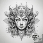 Tattoo sketch cosmic myth – tattoo sketch (№1757670863_0, 12.09.2025 09:54) — tattoovalue.net