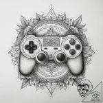 Tattoo sketch gamer retro gaming console, tat… – tattoo sketch (№1757671253_0, 12.09.2025 10:00) — tattoovalue.net