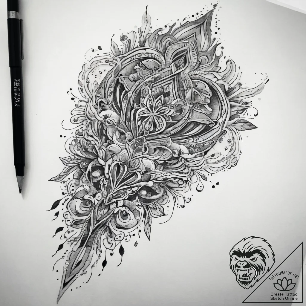 Tattoo sketch hands with a paper, ink illustr... - tattoo sketch (№1757671643_0, 12.09.2025 10:07) — tattoovalue.net