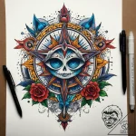 Tattoo sketch cosmic scene, concept art for t… – tattoo sketch (№1757671839_0, 12.09.2025 10:10) — tattoovalue.net