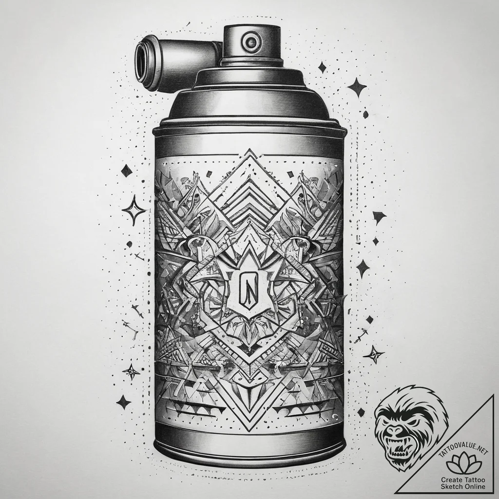 Tattoo sketch graffiti artist spray can, arti... - tattoo sketch (№1757672034_0, 12.09.2025 10:13) — tattoovalue.net