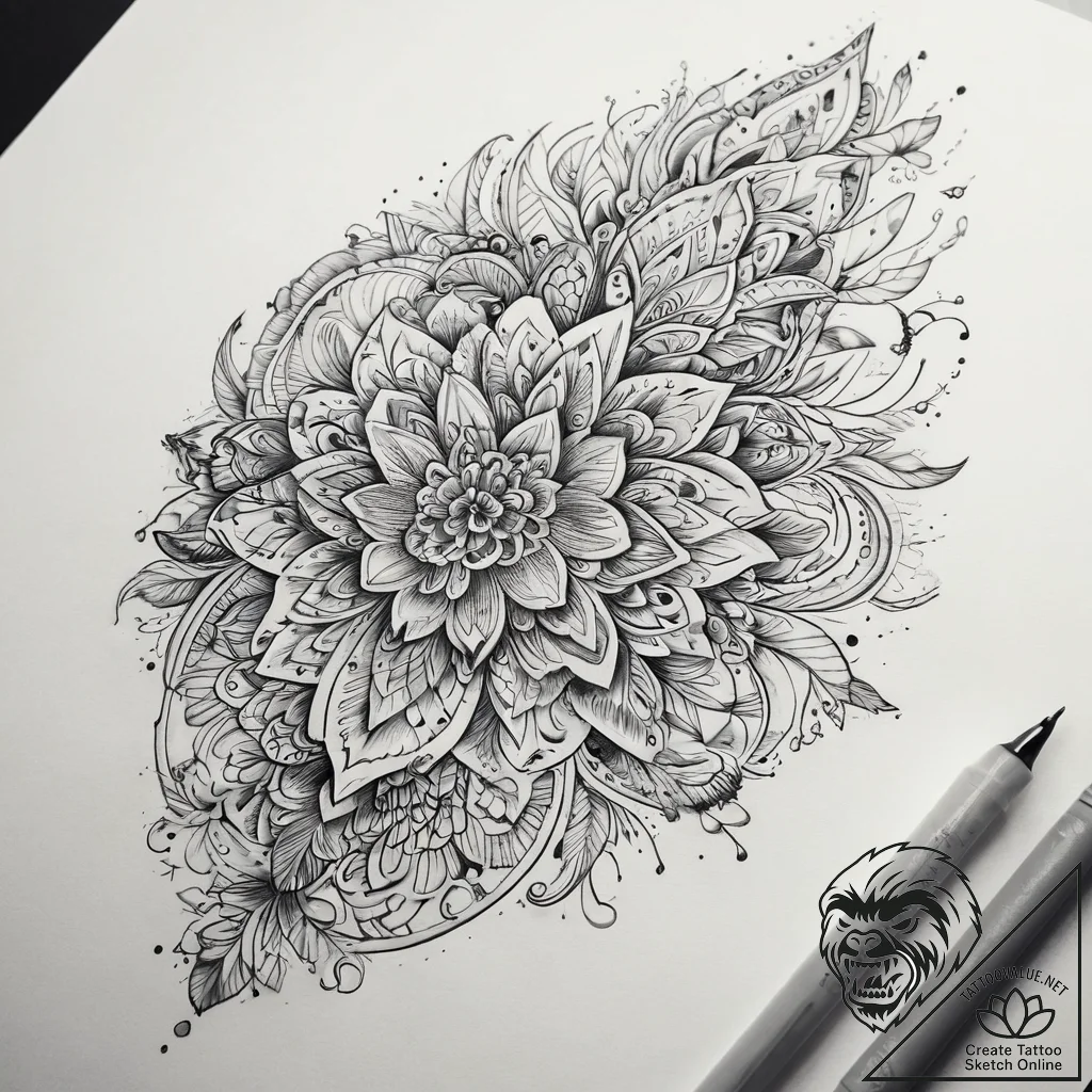 Tattoo sketch nature, concept art for tattoo,... - tattoo sketch (№1757674760_0, 12.09.2025 10:59) — tattoovalue.net