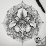 Tattoo sketch bearded iris, ink illustration… – tattoo sketch (№1757675345_0, 12.09.2025 11:09) — tattoovalue.net