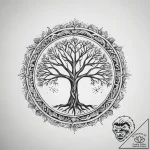 Tattoo sketch slavic sun symbol with a tree,… – tattoo sketch (№1757676124_0, 12.09.2025 11:22) — tattoovalue.net