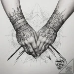 Tattoo sketch hands with a pencil, tattoo fla… – tattoo sketch (№1757676317_0, 12.09.2025 11:25) — tattoovalue.net