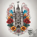 Tattoo sketch castle, tattoo flash sheet desi… – tattoo sketch (№1757676512_0, 12.09.2025 11:28) — tattoovalue.net