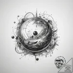 Tattoo sketch cosmic sphere – tattoo sketch (№1757678263_0, 12.09.2025 11:57) — tattoovalue.net