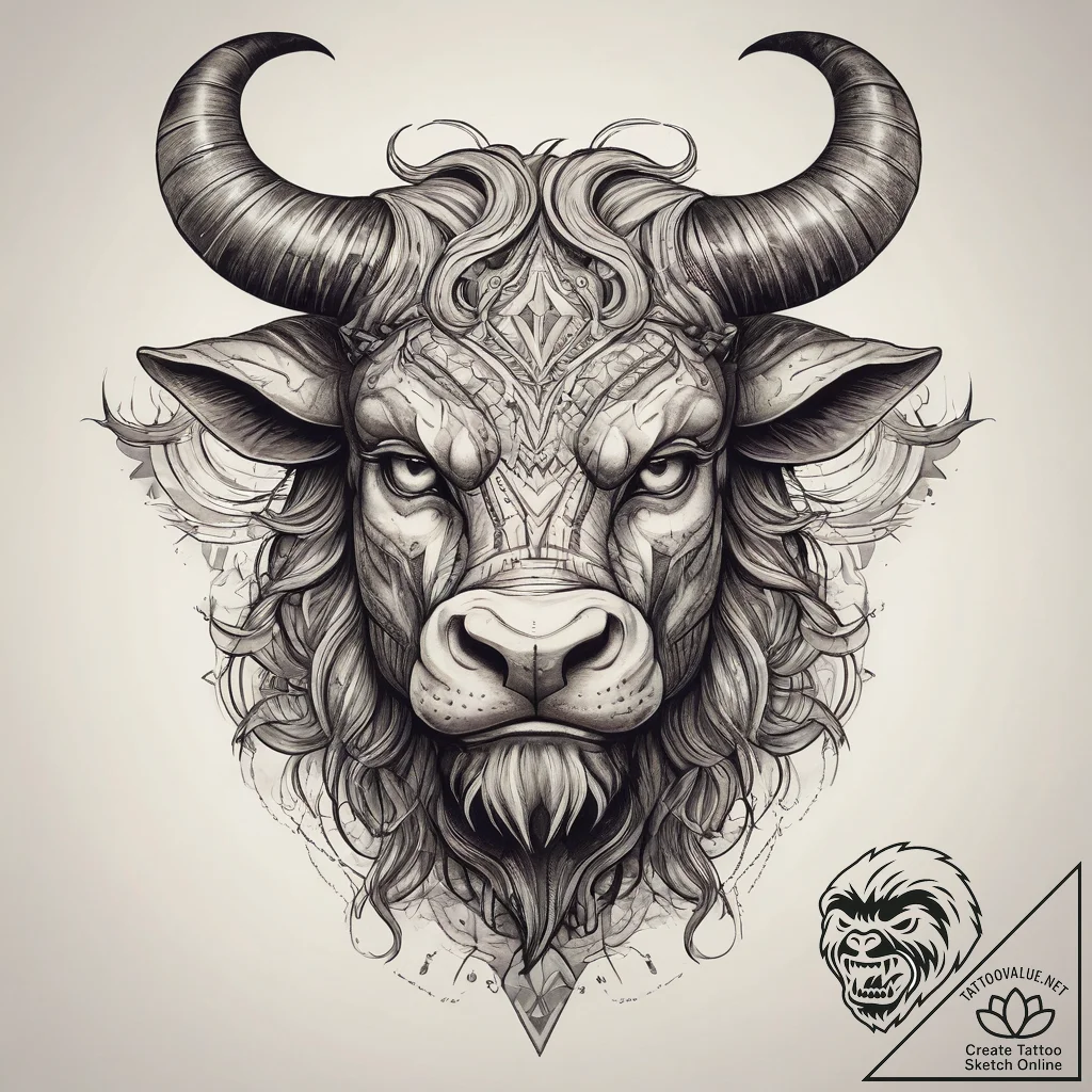 Tattoo sketch minotaur, tattoo drawing outlin... - tattoo sketch (№1757678456_0, 12.09.2025 12:00) — tattoovalue.net