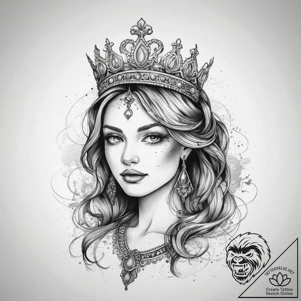 Tattoo sketch tiara tattoo, tattoo line art,... - tattoo sketch (№1757678650_0, 12.09.2025 12:04) — tattoovalue.net