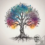 Tattoo sketch cosmic tree, tattoo line art, o… – tattoo sketch (№1757681183_0, 12.09.2025 12:46) — tattoovalue.net