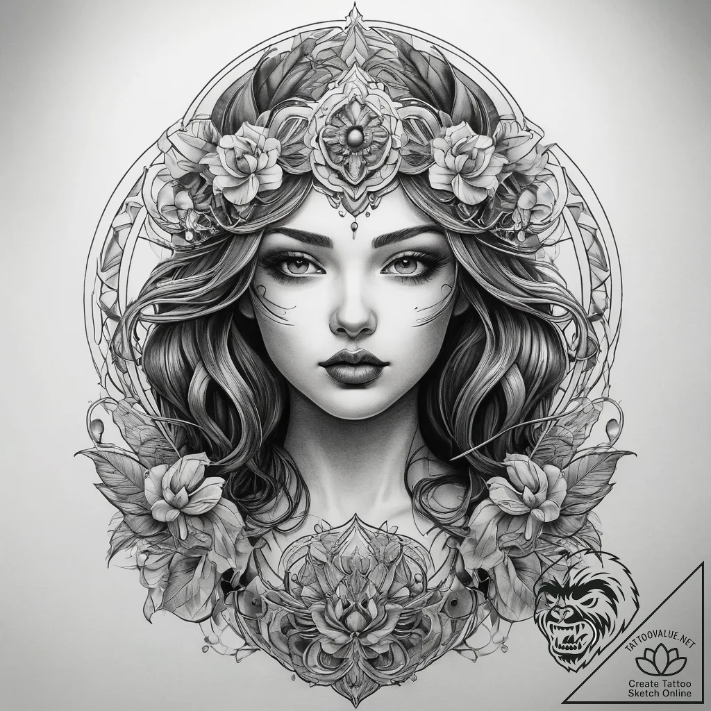 Tattoo sketch bronze, tattoo sketch design, b... - tattoo sketch (№1757681964_0, 12.09.2025 12:59) — tattoovalue.net
