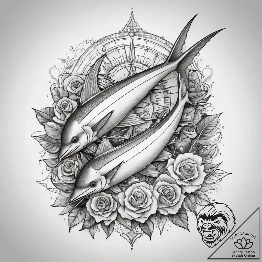 Tattoo sketch swordfish, tattoo drawing outli... - tattoo sketch (№1757682355_0, 12.09.2025 13:05) — tattoovalue.net