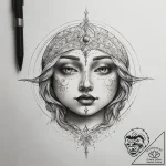 Tattoo sketch moon with a face, tattoo drawin… – tattoo sketch (№1757683143_0, 12.09.2025 13:19) — tattoovalue.net