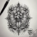 Tattoo sketch knife, artistic tattoo sketch,… – tattoo sketch (№1757683935_0, 12.09.2025 13:32) — tattoovalue.net