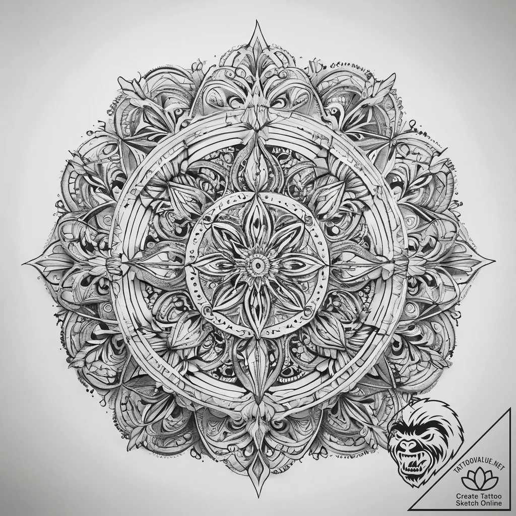 Tattoo sketch eightfold path symbol, tattoo l... - tattoo sketch (№1757684352_0, 12.09.2025 13:39) — tattoovalue.net