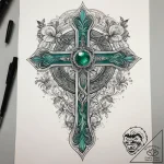 Tattoo sketch emerald, ink illustration for t… – tattoo sketch (№1757684559_0, 12.09.2025 13:42) — tattoovalue.net