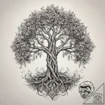 Tattoo sketch blessed tree, ink illustration… – tattoo sketch (№1757684762_0, 12.09.2025 13:46) — tattoovalue.net